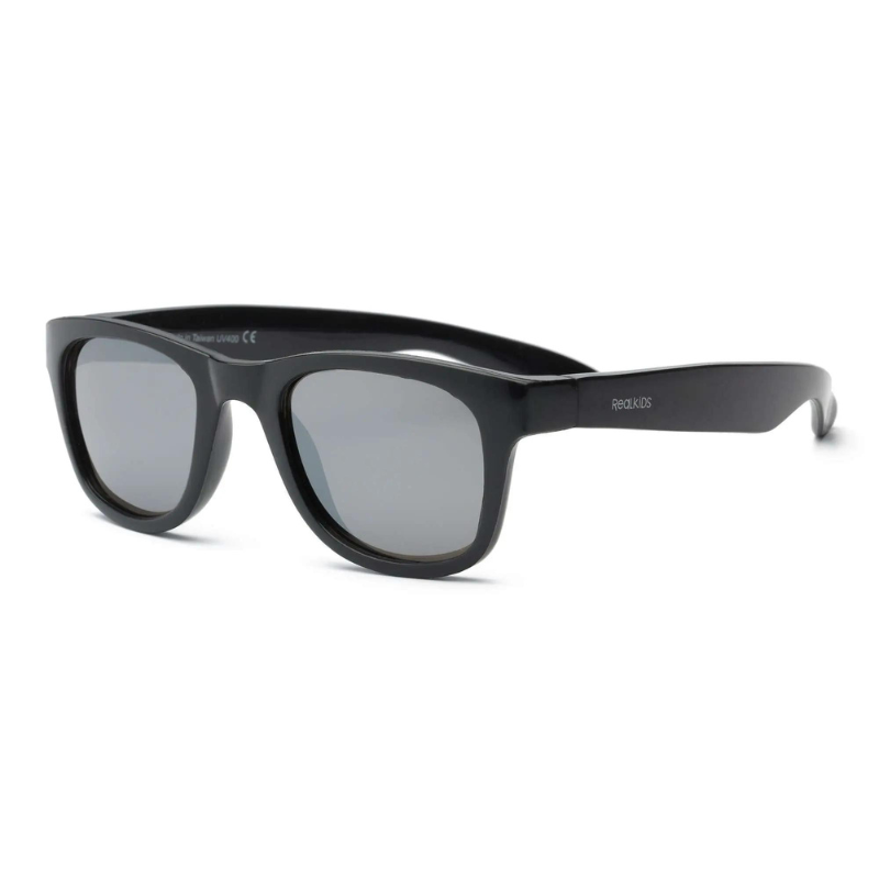 Real Kids Black Flex Fit Silver Sunglasses 7+ 7SURBLK